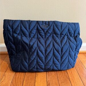 kate spade Navy Quilted Fold-Over Tote